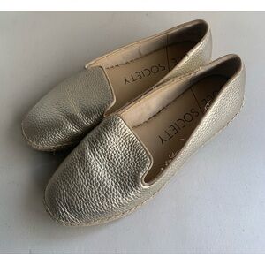 Sole Society Sammah Tumble Gold Leather Espadrille Women’s Size 7
